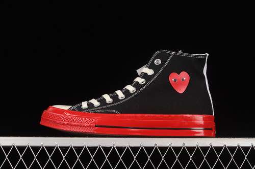 【230】[A01793C]-[COMME DES GARÇONS PLAY X CHUCK TAYLOR ALL-STAR 70S HIGH BLACK/RED/EGRET]-