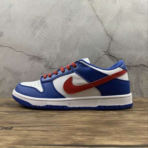 【320】[CW1590-104]-[SB DUNK LOW GS MISMATCHED SWOOSH WHITE/GAME ROYAL/BLACK/BRIGHT CRIMSON]