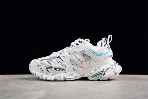 【560】[W3SRA9014]-[BA*LEN*CIAGA TRACK SNEAKER WHITE/BLUE/BLACK]-[WOMAN:35-39]-[MAN:40-46]