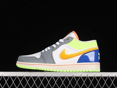 【320】[FB1835-181]-[AIR JORDAN 1 LOW GS HOOPS WHITE/COCONUT MILK/SHADOW GREEN/LASER ORANGE]-[36-46]