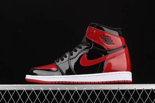 【450】[555088-063]-[AIR JORDAN 1 RETRO HIGH OG PATENT BRED BLACK/WHITE/VARSITY RED]-[UNISEX:36-46]