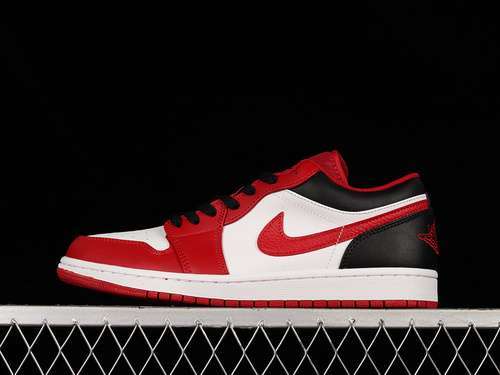 【340】[553558-163]-[AIR JORDAN 1 LOW REVERSE BLACK TOE WHITE/BLACK/GYM RED]-[MAN:40-45]