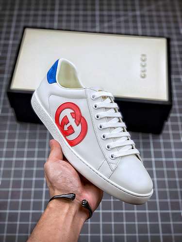 【520】[GU*CCI ACE EMBROIDERED LOW-TOP SNEAKER WHITE/BLUE/RED]-[UNISEX SIZE:35-44]