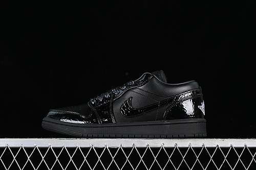 【260】[HJ7743-010]-[AIR JORDAN 1 LOW BLACK CROC BLACK/WHITE/METALLIC SILVER]-[UNISEX:36-46]