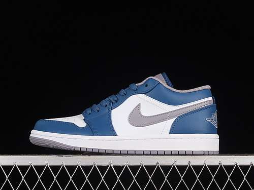 【320】[553558-412]-[AIR JORDAN 1 LOW  FRENCH  TRUE BLUE/CEMENT GREY/WHITE]-[UNISEX:36-46]