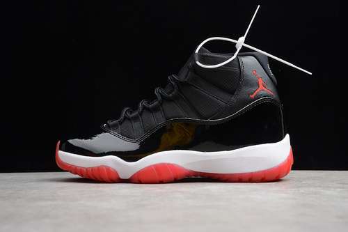 [378037-061]-[CJ AIR JORDAN 11 BRED BLACK/TRUE RED-WHITE]-[MAN:40-47]