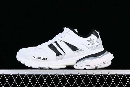 【550】[W3CZ19010]-[BA*LEN*CIAGA TRACK SNEAKER TESS SGOMMA RES BI ALV EFF NUBUK TIS WHITE/BLACK]