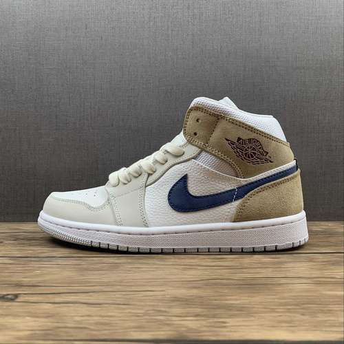 【320】[DO6726-100]-[AIR JORDAN 1 MID WHITE/BLUE-VOID-TEAM RED/KHAKI]-[WOMAN:36-39]-[MAN:40-47.5]