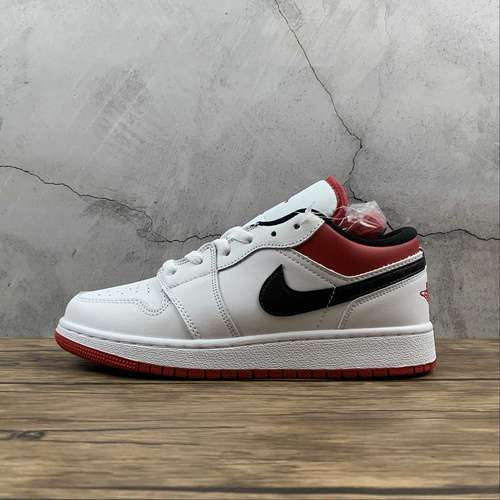 【290】[553560-118]-[AIR JORDAN 1 LOW GS WHITE/GYM RED/BLACK]-[WOMAN:36-39]-[MAN:40-46]
