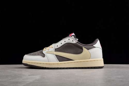 【500】[DM7866-162]-[CJ TRAVIS SCOTT X AIR JORDAN 1 LOW OG REVERSE MOCHA SAIL/UNIVERSITY RED]