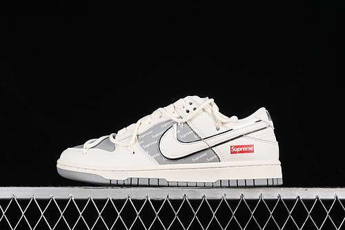 【380】[JJ5688-106]-[SB DUNK LOW SUPREME OFF WHITE/SILVER/GREY]-[WOMAN:36-39]-[MAN:40-45]