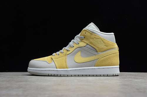 【360】[DA4666-001]-[CJ AIR JORDAN 1 MID MIXED TEXTURES GREY FOG/LEMON WASH-WHITE]-[MAN:40-46]