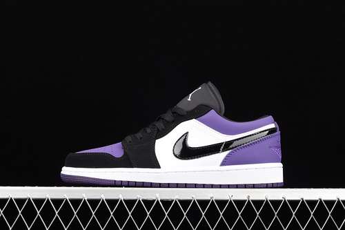 【320】[553558-125]-[AIR JORDAN 1 LOW WHITE/BLACK-COURT PURPLE]-[WOMAN:36-39]-[MAN:40-46]