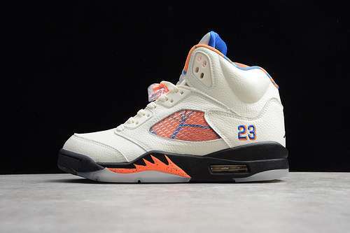 【400】[136027-148]-[GZ AIR JORDAN 5 RETRO INTERNATIONAL FLIGHT SAIL/RACER BLUE-CONE-BLACK]