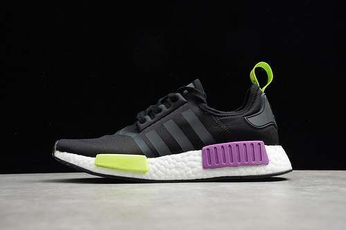 【300】[D96627]-[NMD_R1 SHOES CORE BLACK/CORE BLACK/SHOCK PURPLE]-[WOMAN:36-39]-[MAN:40-45]