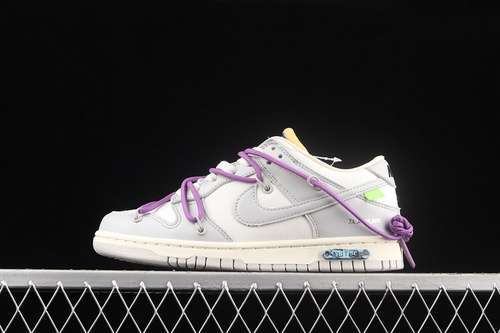 【450】[DM1602-107]-[OW X SB DUNK LOW LOT 48 OF 50 SAIL/NEUTRAL GREY/PURPLE]-[UNSIEX:36-47.5]