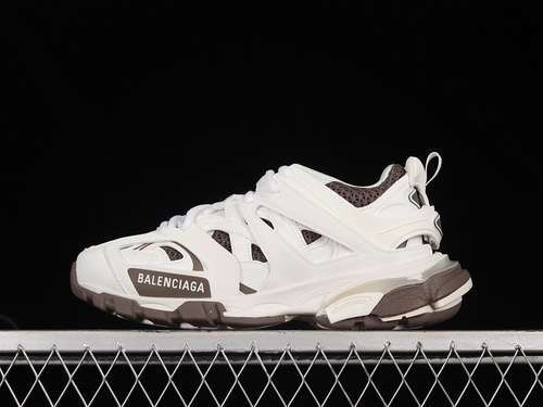 【600】[W3AC11897]-[BA*LEN*CIAGA SNEAKER TESS S.GOMMA SNEAKERS WHITE/WHITE/BROWN]-[WOMAN:35-39]-