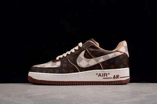 【 630】[8A8PYL-101]-[L*V AIR FORCE 1 LOW 07 DAMIER AZUR/BROWN/L*V MONOGRAM]-[WOMAN:35.5-47.5]