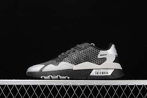 【280】[EF5407]-[NITE JOGGER SHOES CORE BLACK/SILVER METALLIC/GREY TWO]-[UNISEX:36-45]