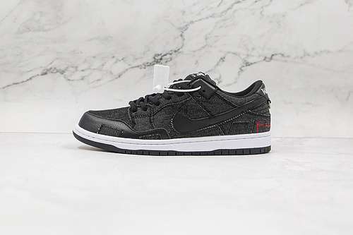 【430】[DD8386-001]-[WASTED YOUTH X DUNK LOW SB BLACK DENIM BLACK/UNIVERSITY RED/WHITE]-[UNISEX:36-45]