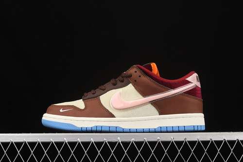 【380】[DJ1173-700]-[SOCIAL STATUS X SB DUNK MID CHOCOLATE MILK CANVAS/MID SOFT PINK/BURNT BROWN]