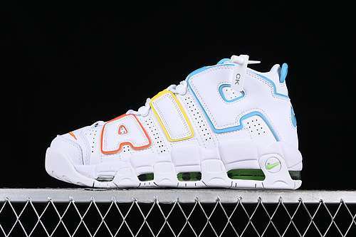 【340】[FJ4624-100]-[AIR MORE UPTEMPO 96 QS WHITE/BLUE/YELLOW/ORANGE]-[WOMAN:36-39]-[MAN:40-45]
