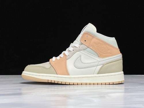 【340】[CV3044-100]-[AIR JORDAN 1 MID MILAN LIGHT BONE/STRING SHIMMER]-[UNISEX:36-47.5]
