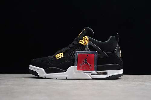 [84-82-93]-[308497-032]-[AIR JORDAN 4 RETRO ROYALTY BLACK/METALLIC GOLD-WHITE]-[MAN:40-46]