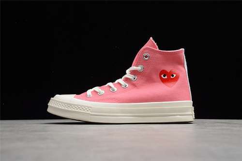 【190】[168300C]-[COMME DES GARÇONS PLAY X CHUCK TAYLOR ALL-STAR 70S HIGH BRIGHT PINK/RED/WHITE]