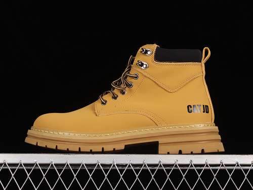 【340】[P73536B3D]-[CAT 2022SS HIGH-TOP CASUAL BOOTS WHEAT/WHEAT/BLACK]-[MAN:38-45]