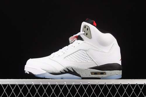 【320】[136027-104]-[AIR JORDAN 5 RETRO WHITE CEMENT WHITE/UNIVERSITY RED-BLACK-METALLIC SILVER]