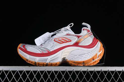 【440】[W2MV29060]-[BA*LEN*CIAGA TRACK SNEAKER WHITE/SILVER/RED/ORANGE]-[WOMAN:35-39]-[MAN:40-46]
