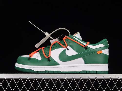 【400】[CT0856-100]-[OFF-WHITE X DUNK LOW WHITE/PINE GREEN/PINE GREEN]-[WOMAN:36-39]-[MAN:40-47.5]