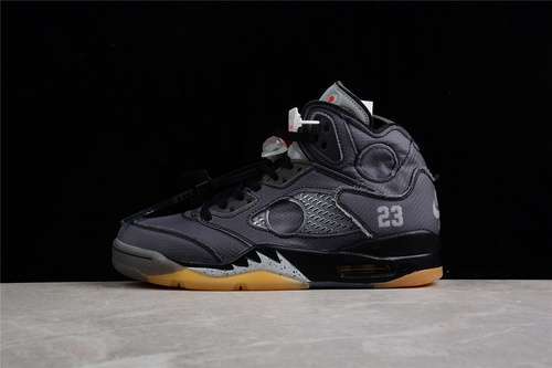 【630】[CT8480-001]-[OW X AIR JORDAN 5 RETRO SP MUSLIN BLACK/FIRE RED/MUSLIN]-[MAN:40-47.5]