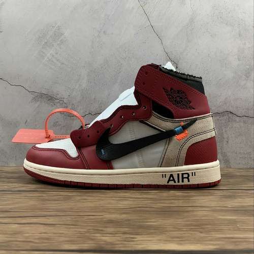 【450】[AA3834-101]-[AIR JORDAN 1 HIGH X OW CHICAGO WHITE/BLACK-VARSITY RED]-[UNISEX:36-47.5]