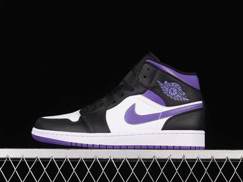 【320】[554724-095]-[AIR JORDAN 1 MID DARK IRIS WHITE/BLACK/COURT PURPLE]-[WOMAN:36-39]-[MAN:40-46]