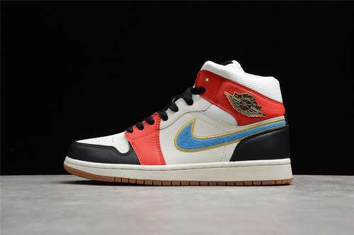 【350】[DC1426-100]-[CJ AIR JORDAN 1 MID SE SAIL/METALLIC GOLD/GYM RED/BLACK]-[UNISEX:35.5-44.5]
