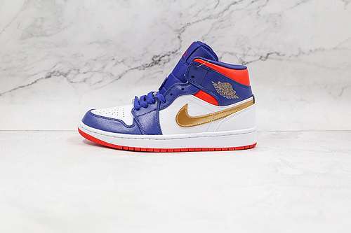 【340】[BQ6931-104]-[AIR JORDAN 1 MID GS USA OLYMPIC WHITE/NAVY BLUE/GOLD-RED]-[UNSIEX:36-46]