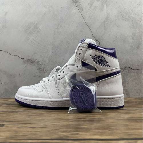 【400】[CD0461-151]-[AIR JORDAN 1 HIGH OG WHITE/WHITE/COURT PURPLE]-[WOMAN:36-39]-[MAN:40-46]