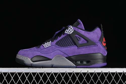 【560】[766296]-[TRAVIS SCOTT X AIR JORDAN 4 RETRO PURPLE DYNASTY/VARSITY RED/BLACK]-[MAN:40-50.5]