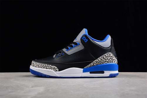 【360】[136064-007]-[AIR JORDAN 3 RETRO BLACK/SPORT BLUE WOLF GREY ]-[WOMAN:36-39]-[MAN:40-47.5]