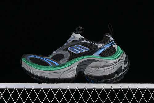 【450】[W2MV1143]-[BA*LEN*CIAGA TRACK SNEAKER BLACK/GREY/GREEN/BLUE]-[WOMAN:35-39]-[MAN:40-46]