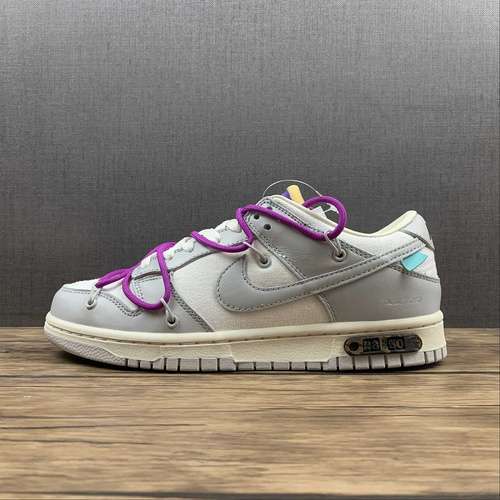【450】[DM1602-111]-[OW X SB DUNK LOW LOT 28 OF 50 SAIL/NEUTRAL GREY/HYPER VIOLET]-[UNISEX:36-47.5]