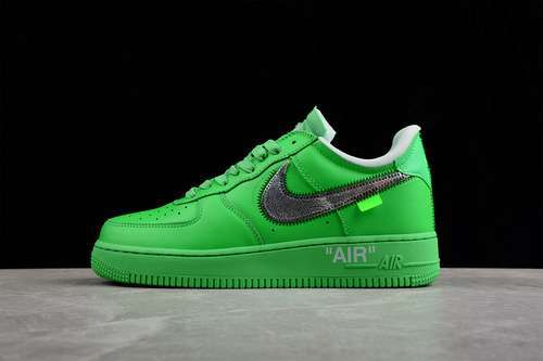 【420】[DX1419-300]-[OFF-WHITE X AIR FORCE 1 LOW LIGHT GREEN SPARK/METALLIC SILVER]-[UNISEX:36-47.5]