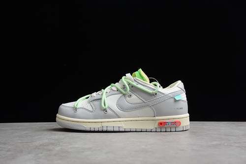 【340】[DM1602-108]-[OW X SB DUNK LOW LOT 07 OF 50 SAIL/NEUTRAL GREY/VAPOR GREEN]-[UNSIEX:36-45]