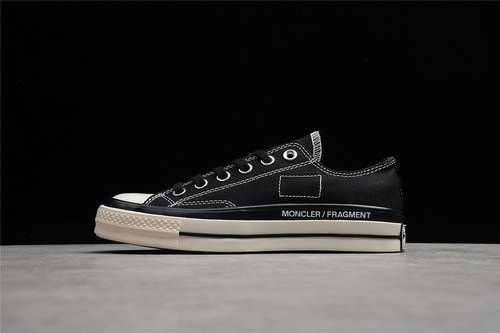 【250】[172320C]-[FRAGMENT DESIGN X MONCLER X CHUCK TAYLOR ALL-STAR 70S HIGH LOW BLACK/BLACK/EGRET]