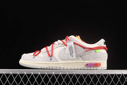 【330】[DJ0950-103]-[OW X SB DUNK LOW LOT 40 OF 50 SAIL/NEUTRAL GREY/GLOBAL RED]-[UNISEX:36-45]