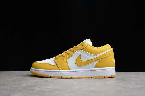 【300】[553560-171]-[GZ AIR JORDAN 1 LOW GS WHITE/WHITE/POLLEN]-[WOMAN:36-39]-[MAN:40-46]