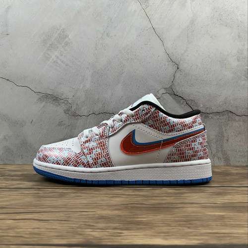 【290】[DD1527-114]-[AIR JORDAN 1 LOW SE GS TAKE FLIGHT WHITE/BLUE HERO/BRIGHT CRIMSON/BLACK]
