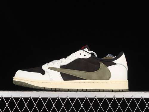 【650】[DZ4137-106]-[TRAVIS SCOTT X AIR JORDAN 1 RETRO LOW OG SAIL/UNIVERSITY RED/BLACK/MEDIUM OLIVE]